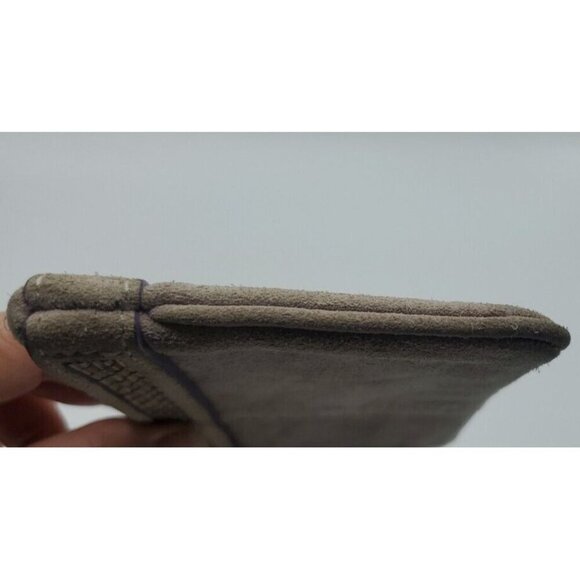 Coach Signature Beaded Leather Tan Suede Wristlet Wallet w/Lavender Lining - Picture 5 of 9